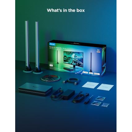Govee - AI Sync Box Kit 2 Pametni komplet za PC osvjetljenje 27-34 + LED paneli Wi-Fi