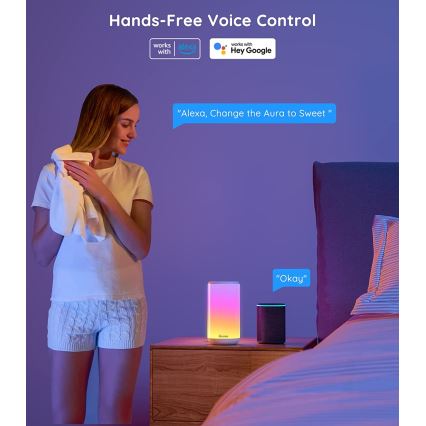 Govee - LED RGBIC prigušivačka stolne lampe AURA 2 2200-6500K Wi-Fi Matter