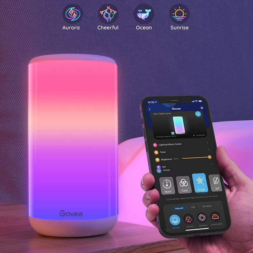 Govee - LED RGBIC prigušivačka stolne lampe AURA 2 2200-6500K Wi-Fi Matter