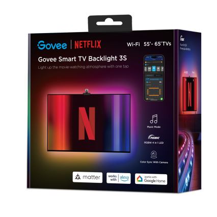 Govee - Backlight 3S Netflix TV 55-65 SMART LED RGBICW pozadinsko osvjetljenje Wi-Fi + daljinski upravljač