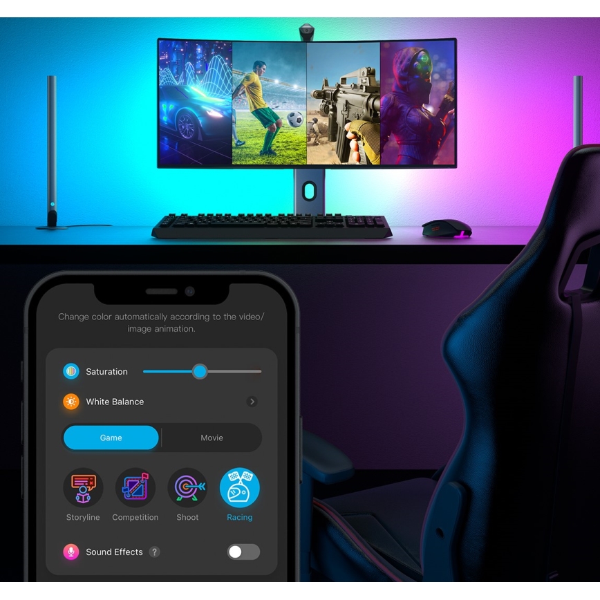 Govee - Dreamview G1 pametno LED RGBIC osvjetljenje monitora 27-34 Wi-Fi