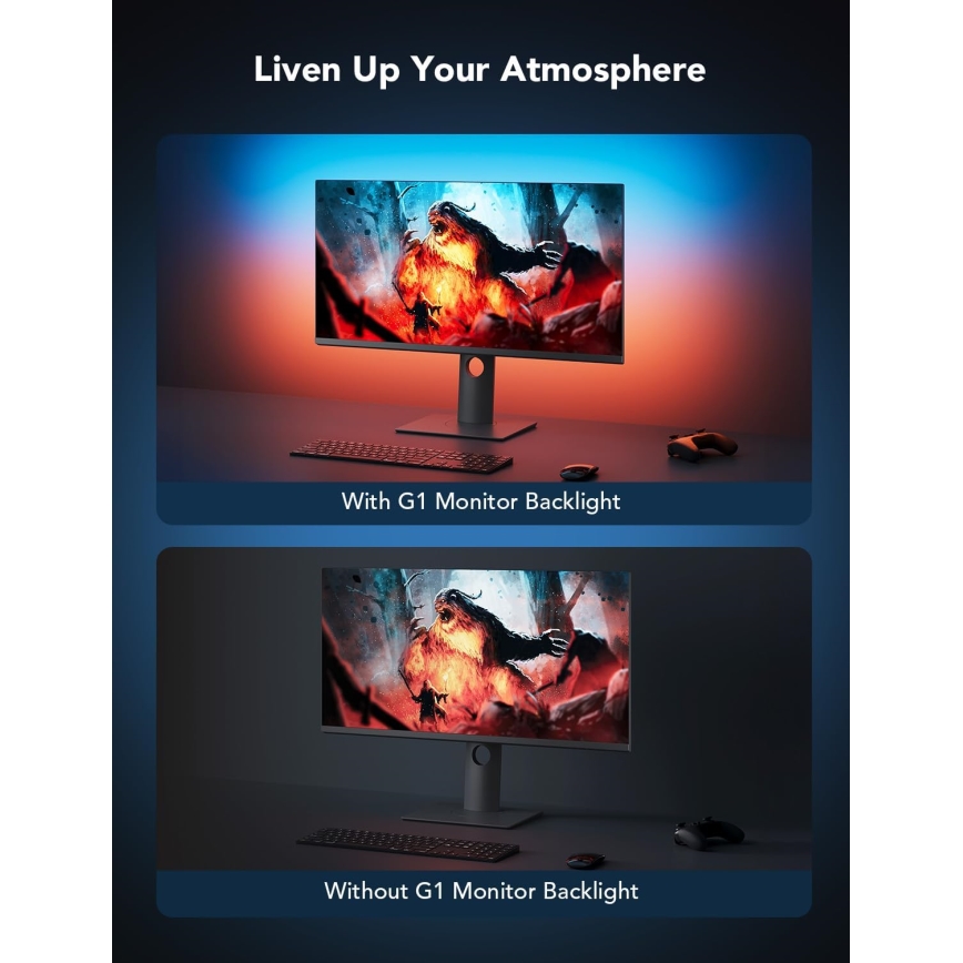 Govee - Dreamview G1 pametno LED RGBIC osvjetljenje monitora 27-34 Wi-Fi