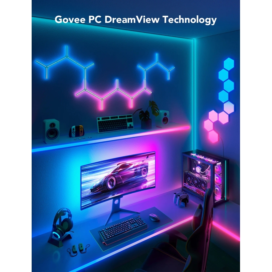 Govee - Dreamview G1 pametno LED RGBIC osvjetljenje monitora 27-34 Wi-Fi