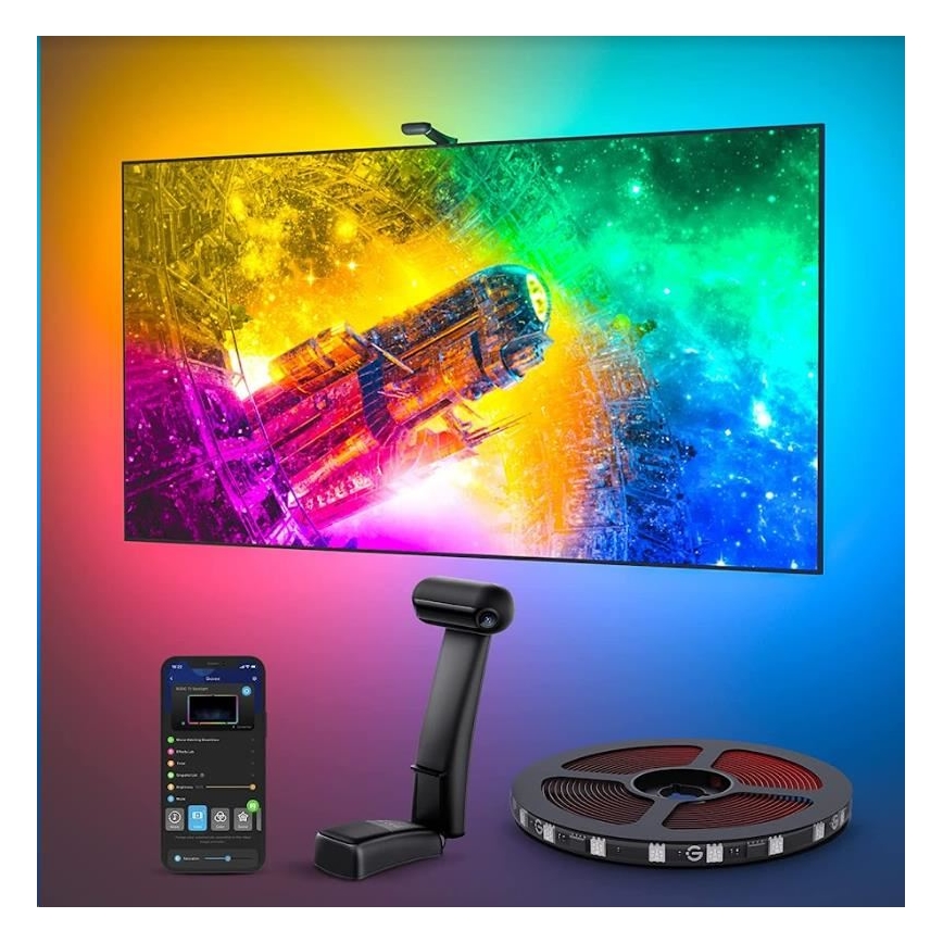 Govee - DreamView T2 DUAL TV 55-65 SMART LED RGBIC pozadinsko osvjetljenje Wi-Fi + daljinski upravljač