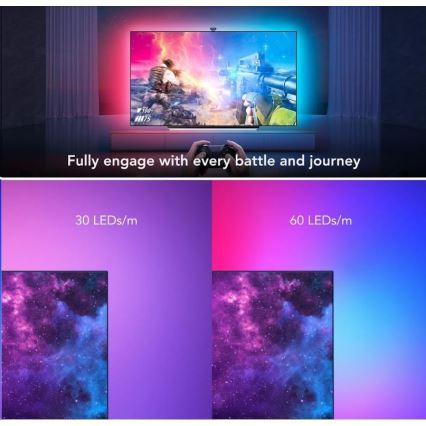 Govee - DreamView T2 DUAL TV 55-65 pametno LED pozadinsko osvjetljenje RGBIC Wi-Fi + daljinski upravljač