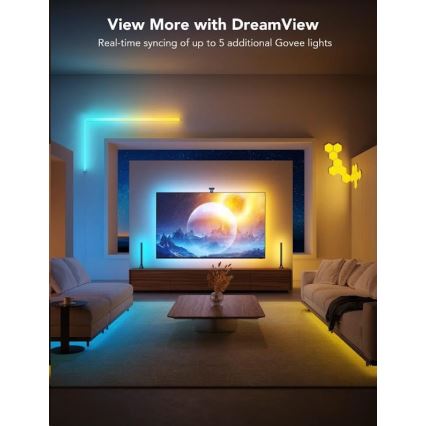 Govee - DreamView T2 DUAL TV 55-65" SMART LED s pozadinskim osvjetljenjem RGBIC Wi-Fi + daljinski upravljač