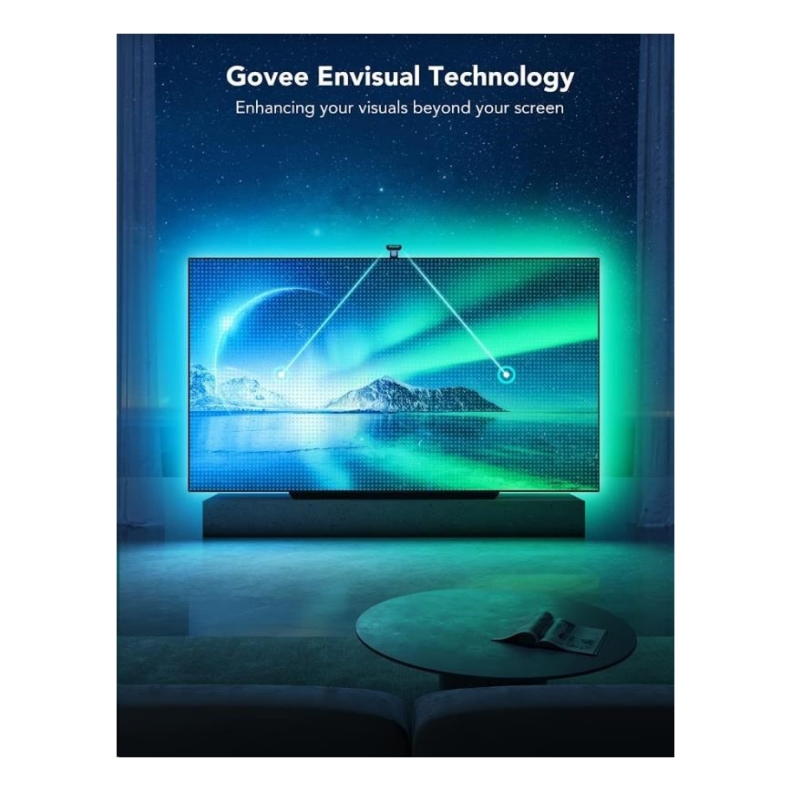 Govee - DreamView T2 DUAL TV 55-65" SMART LED s pozadinskim osvjetljenjem RGBIC Wi-Fi + daljinski upravljač