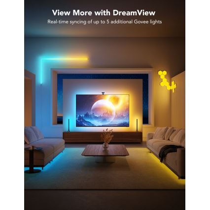 Govee - DreamView T2 DUAL TV 75-85 SMART LED pozadinsko osvjetljenje RGBIC Wi-Fi + daljinski upravljač