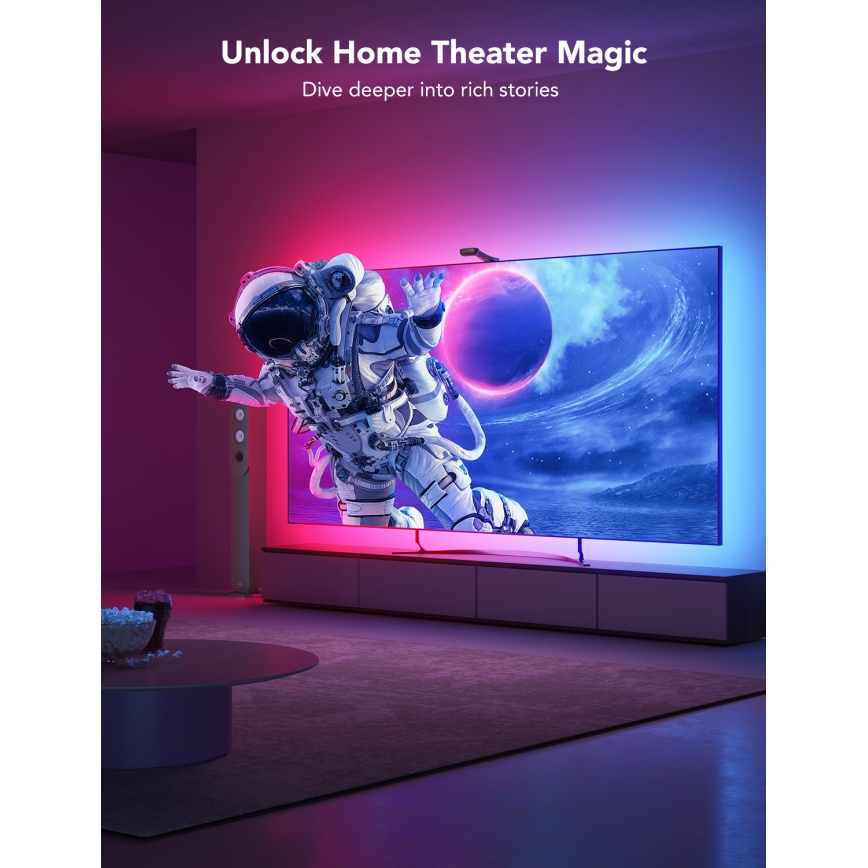 Govee - DreamView T2 DUAL TV 75-85 SMART LED pozadinsko osvjetljenje RGBIC Wi-Fi + daljinski upravljač