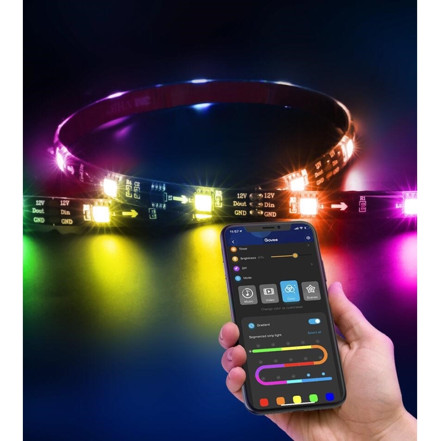 Govee - DreamView TV 75-85" SMART LED s pozadinskim osvjetljenjem RGBIC Wi-Fi + daljinski upravljač
