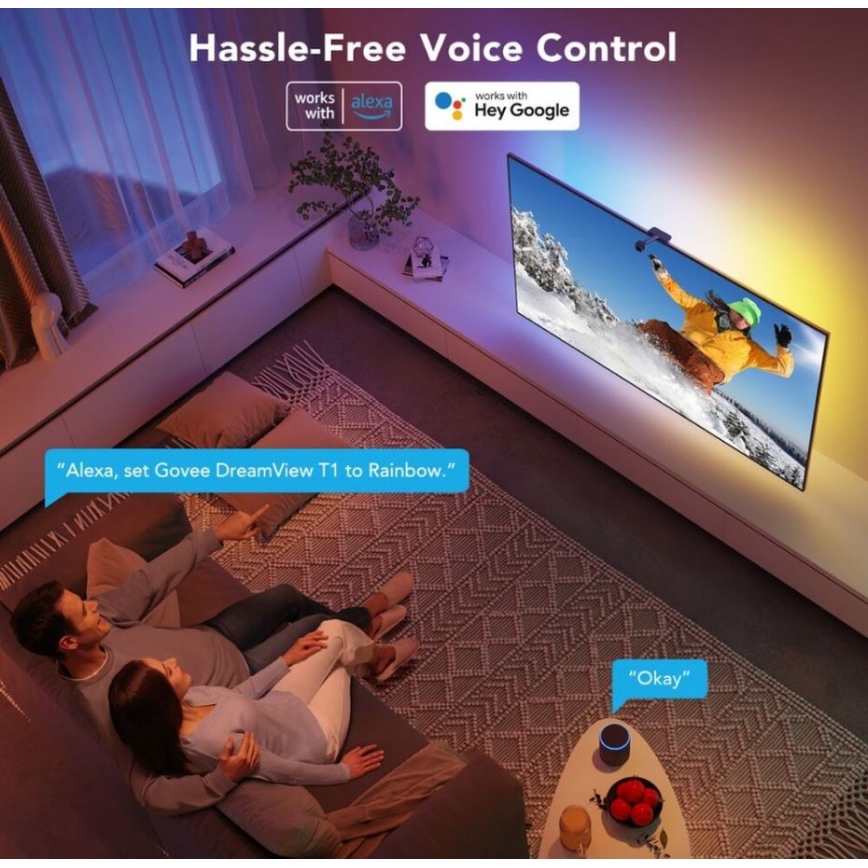 Govee - DreamView TV 75-85" SMART LED s pozadinskim osvjetljenjem RGBIC Wi-Fi + daljinski upravljač