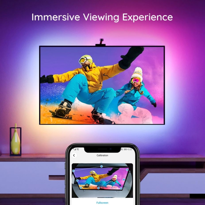 Govee - DreamView TV 75-85" SMART LED s pozadinskim osvjetljenjem RGBIC Wi-Fi + daljinski upravljač