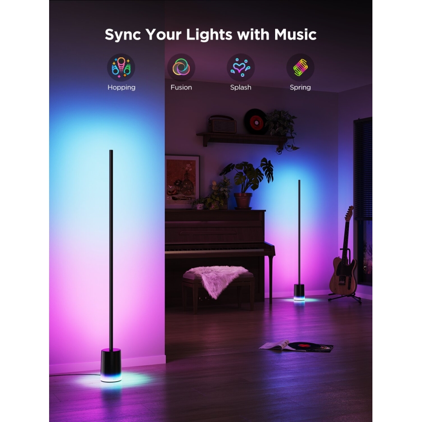 Govee - LED Prigušiva podna lampa Smart MATTER LED RGBICWW 2200-6500K Wi-Fi + daljinski upravljač
