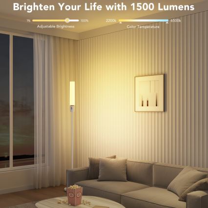 Govee - LED Prigušiva podna lampa CYLINDER SMART RGBICWW 2200-6500K