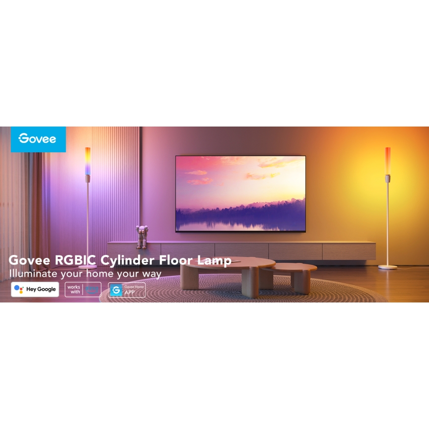 Govee - LED Prigušiva podna lampa CYLINDER SMART RGBICWW 2200-6500K