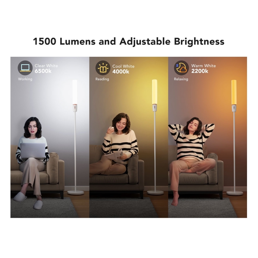 Govee - LED Prigušiva podna lampa CYLINDER SMART RGBICWW 2200-6500K