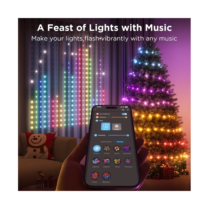 Govee - LED RGB vanjski dekorativni lanac s prigušivanjem LED/15W/230V IP65 Wi-Fi