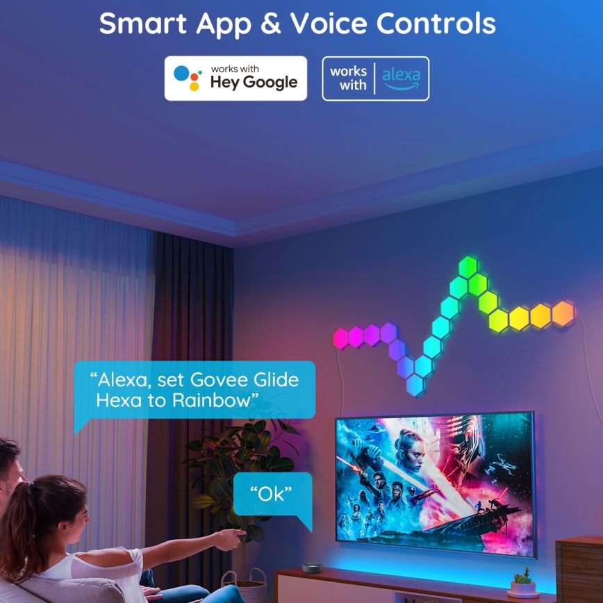 Govee - Set za proširenje 2x LED RGB Prigušivi panel LED/7,2W/230V Wi-Fi