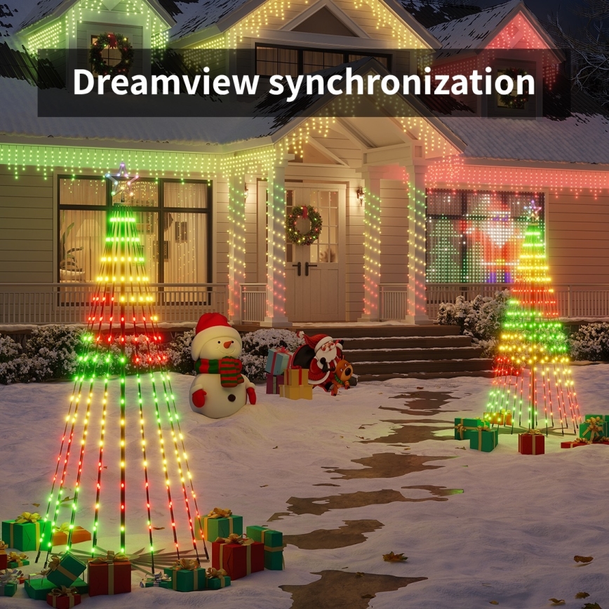 Govee - LED RGBIC Božićno drvce s zvijezdom LED/15W/230V IP65 1,8m Matter Wi-Fi