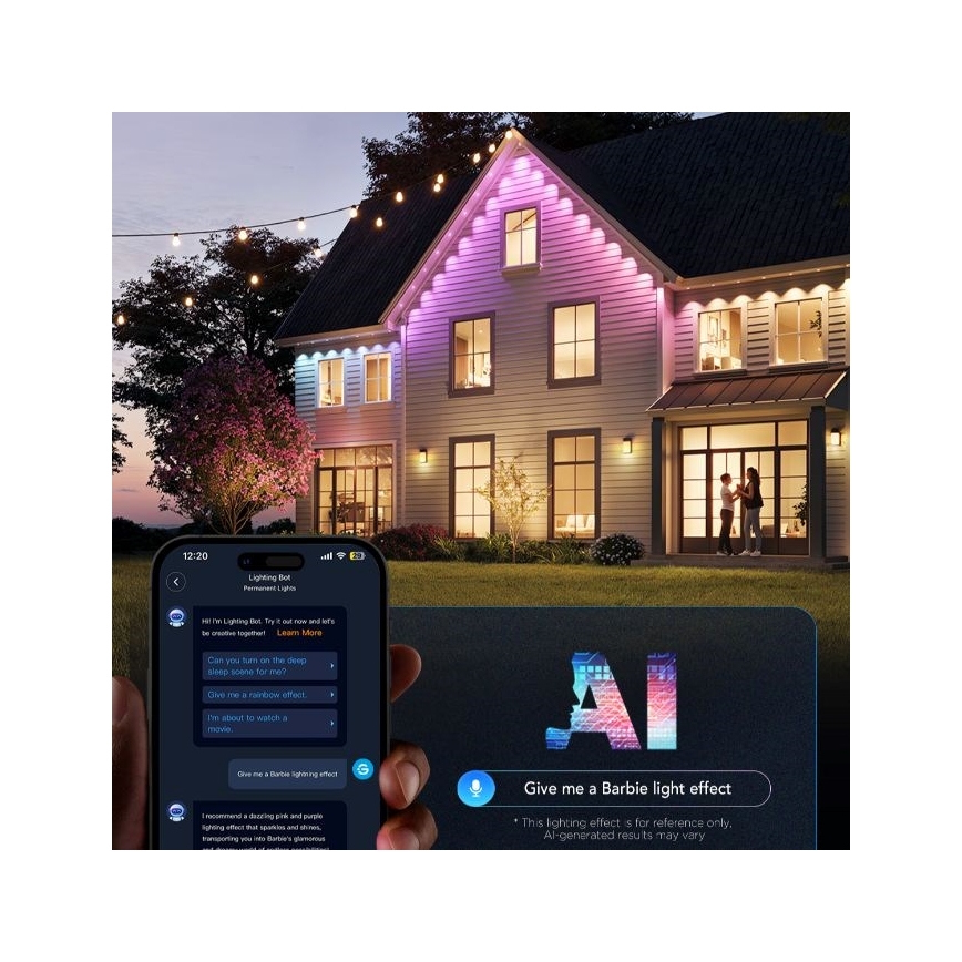 Govee - LED RGBIC niz ugradnih svjetala, 30 m, Wi‑Fi, Matter, IP67