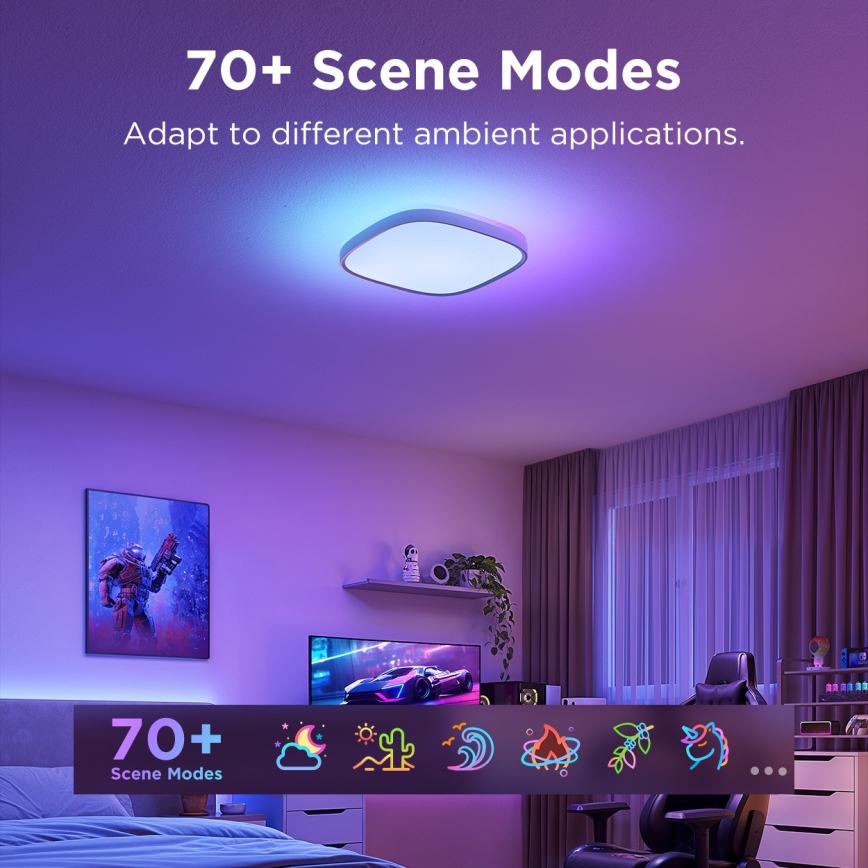 Govee - LED RGBIC Prigušiva stropna svjetiljka LED/24W/230V 2700-6500K Wi-Fi