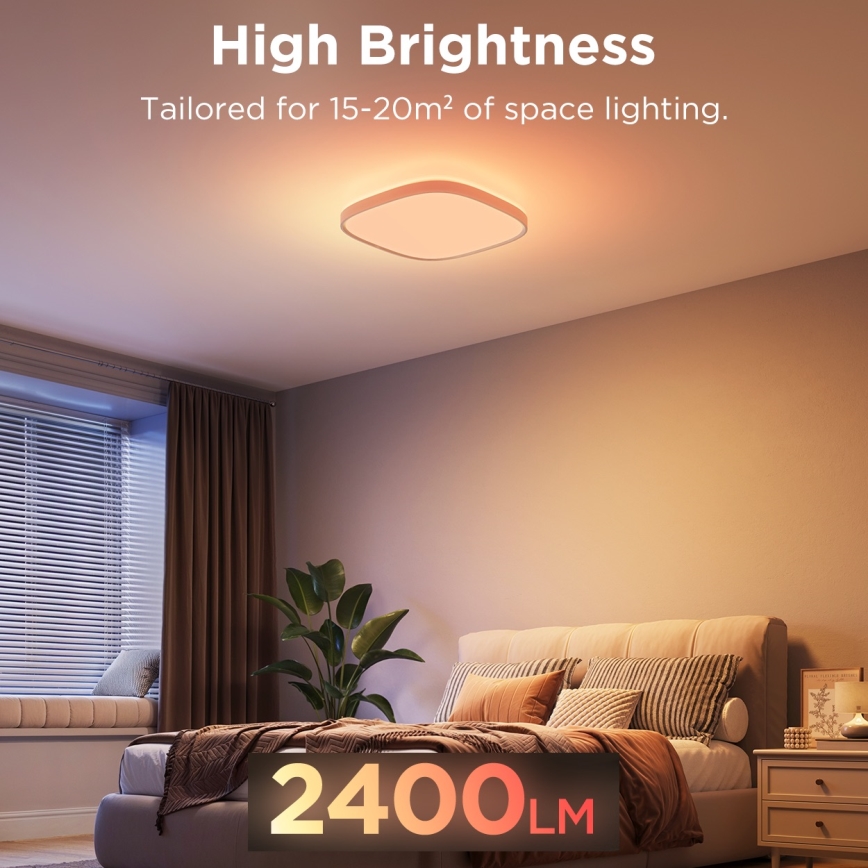 Govee - LED RGBIC Prigušiva stropna svjetiljka LED/24W/230V 2700-6500K Wi-Fi