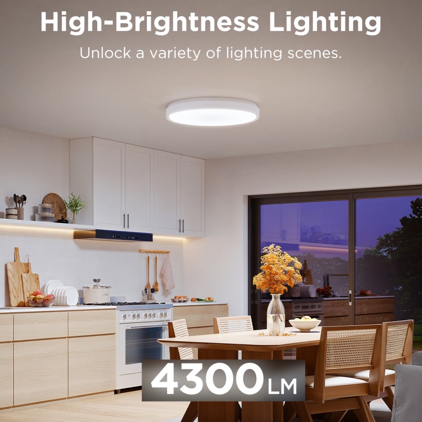 Govee - LED RGBIC Prigušiva stropna svjetiljka LED/49W/230V 2700-6500K Wi-Fi