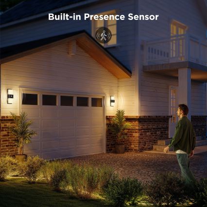 Govee - LED RGBIC Prigušivo vanjsko zidno svjetlo s senzorom MATTER LED/230V IP65 2700-6500K Wi-Fi