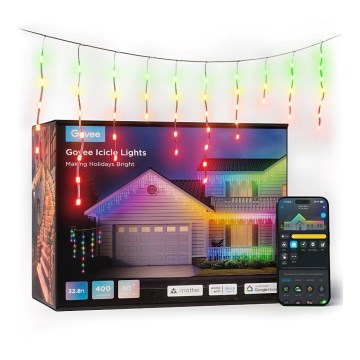 Govee - LED RGBIC Vanjski lanac pametnih ledenih svećica 10m Wi-Fi Matter IP65