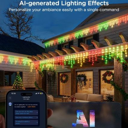 Govee - LED RGBIC Vanjski lanac pametnih ledenih svećica 10m Wi-Fi Matter IP65