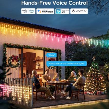 Govee - LED RGBIC Vanjski lanac Smart sige 10m Wi-Fi Matter IP65