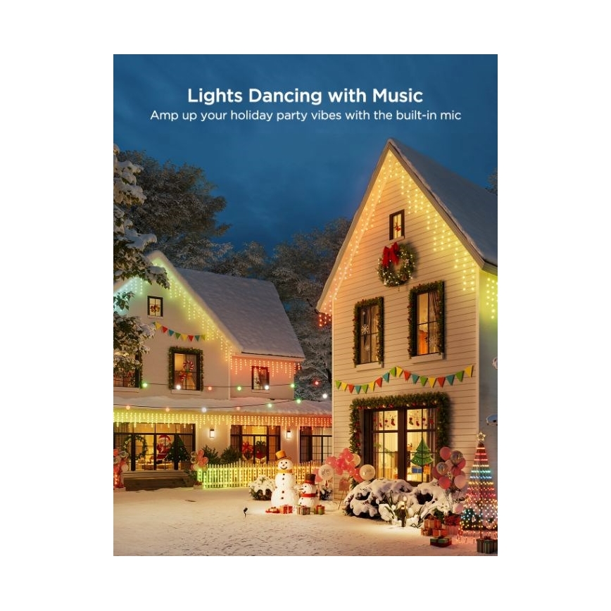 Govee - LED RGBIC Vanjski lanac Smart sige 10m Wi-Fi Matter IP65