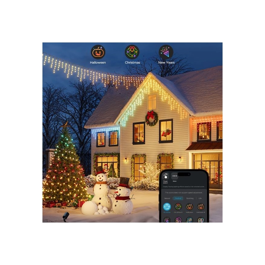Govee - LED RGBIC Vanjski lanac Smart sige 10m Wi-Fi Matter IP65