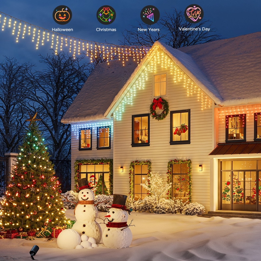 Govee - LED RGBIC Vanjski niz ledenica 10m Wi-Fi Matter IP65