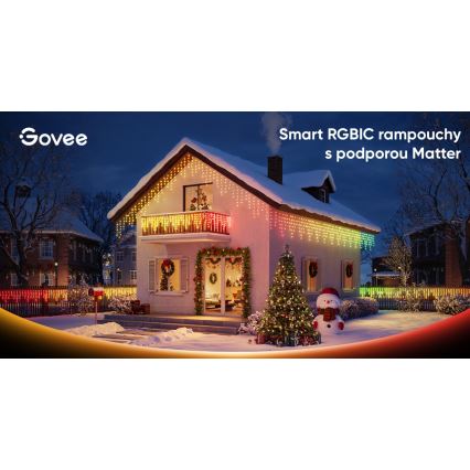 Govee - LED RGBIC Vanjski niz ledenica 10m Wi-Fi Matter IP65