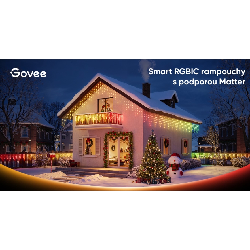 Govee - LED RGBIC Vanjski niz ledenica 10m Wi-Fi Matter IP65
