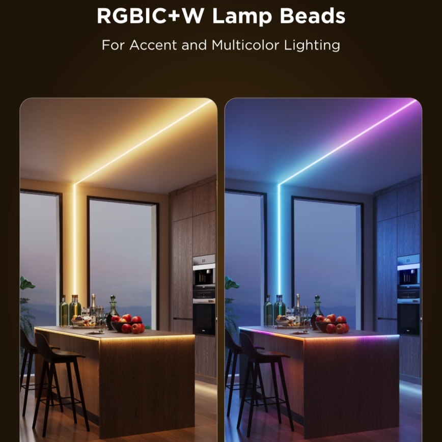Govee - LED RGBICW Prigušiva traka COB 3780 dioda 3m Wi-Fi Matter