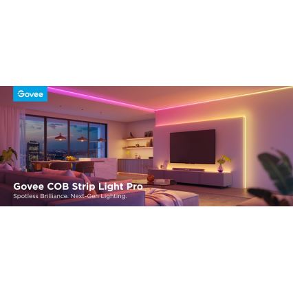 Govee - LED RGBICW Prigušiva traka COB 3780 dioda 3m Wi-Fi Matter