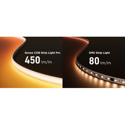 Govee - LED RGBICW Prigušiva traka COB 3780 dioda 3m Wi-Fi Matter