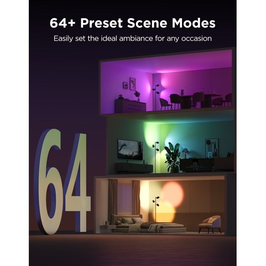 Govee - LED RGBICWW podna lampa TREE MATTER s regulacijom svjetline LED/48W/230V Wi-Fi