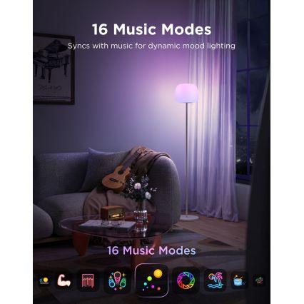 Govee - LED RGBICWW podna svjetiljka s mogućnošću prigušivanja LANTERN MATTER LED/24W/230V Wi-Fi 160 cm
