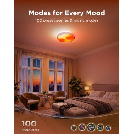 Govee - LED RGBICWW Stropna svjetiljka s prigušivanjem LED/55W/230V Ø 53 cm Matter Wi-Fi