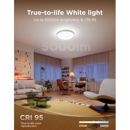 Govee - LED RGBICWW Stropna svjetiljka s prigušivanjem LED/55W/230V Ø 53 cm Matter Wi-Fi