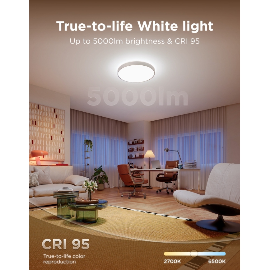 Govee - LED RGBICWW Stropna svjetiljka s prigušivanjem LED/55W/230V Ø 53 cm Matter Wi-Fi