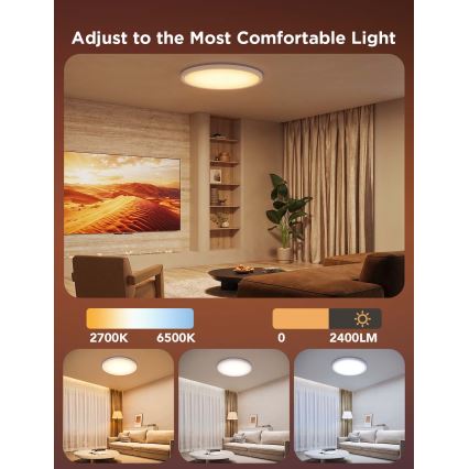 Govee - LED RGBICWW stropna svjetiljka s prigušivanjem LED/29 W/230 V, promjer 30 cm, Matter, Wi-Fi