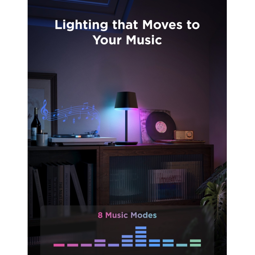 Govee - LED RGBICWW Stolna svjetiljka s mogućnošću prigušivanja CLASSIC MATTER LED/10W/5V 4800mAh Wi-Fi