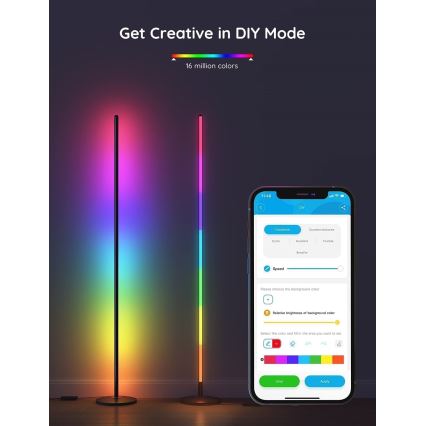 Govee - LED RGBW podna svjetiljka s mogućnošću prigušivanja LITE MATTER LED/24W/230V Wi-Fi 36 cm