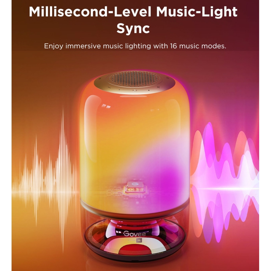Govee - LED RGBW stolna lampa s podesivom svjetlinom i zvučnikom LED/36W/12V Wi-Fi