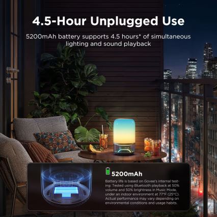 Govee - LED RGBW stolna lampa s podesivom svjetlinom i zvučnikom LED/36W/12V Wi-Fi
