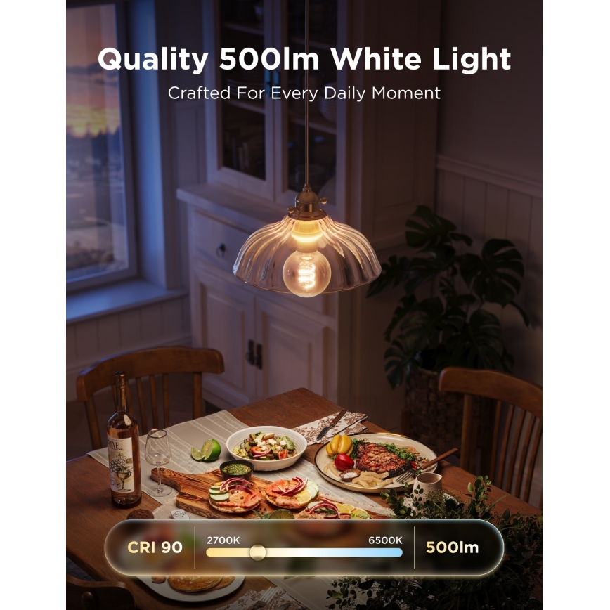 Govee - LED RGBWW prigušivačka žarulja Smart MATTER G80 E27/5W/230V 2700-6500K Wi-Fi